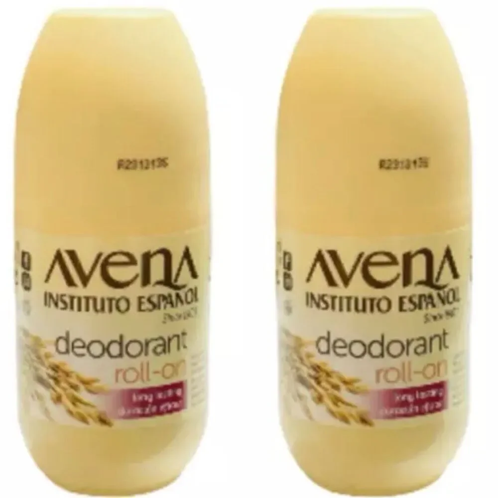 NWT 2 Pack Avena Long Lasting 24 Hours 100% Natural Roll-On Oats Deodorant